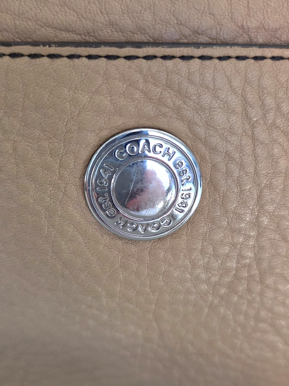 Coach Pebbled Leather Shoulder Bag in Tan - Picture 3 of 12
